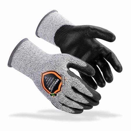 Defender Safety Cut Resistant Coated Gloves, Cut Level A2 , Palm and Fingers , Smooth , L 1 PR DXG-E01-208L